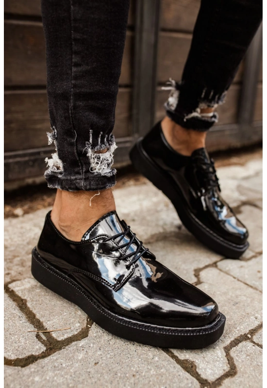 CH001 Rugan Siyah Taban Erkek Ayakkabı SIYAH