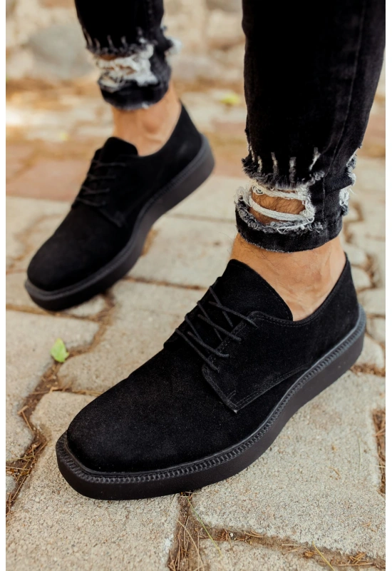 CH001 Süet Siyah Taban Erkek Ayakkabı SIYAH