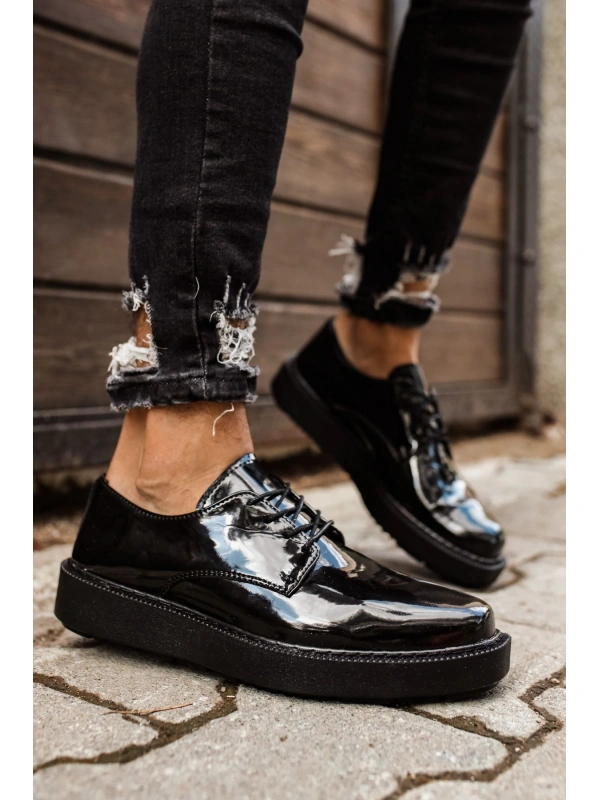 CH001 Rugan Siyah Taban Erkek Ayakkabı SIYAH