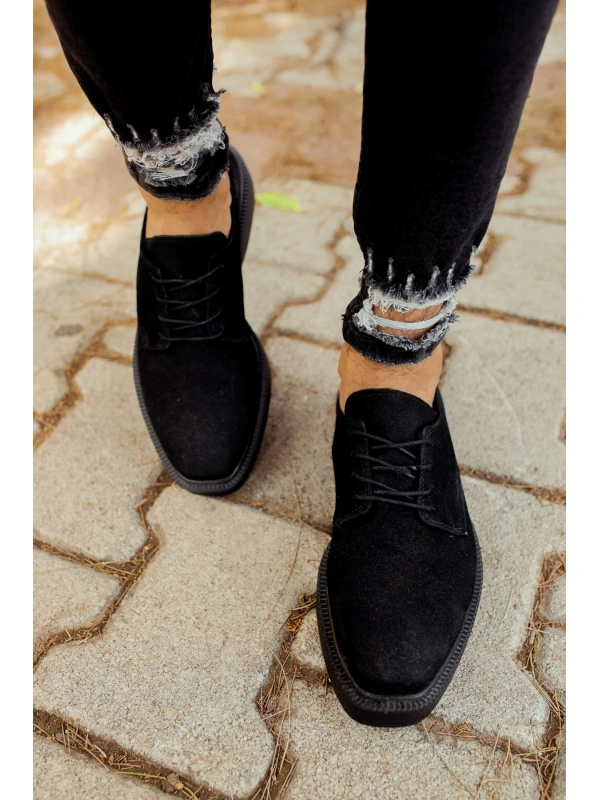 CH001 Süet Siyah Taban Erkek Ayakkabı SIYAH