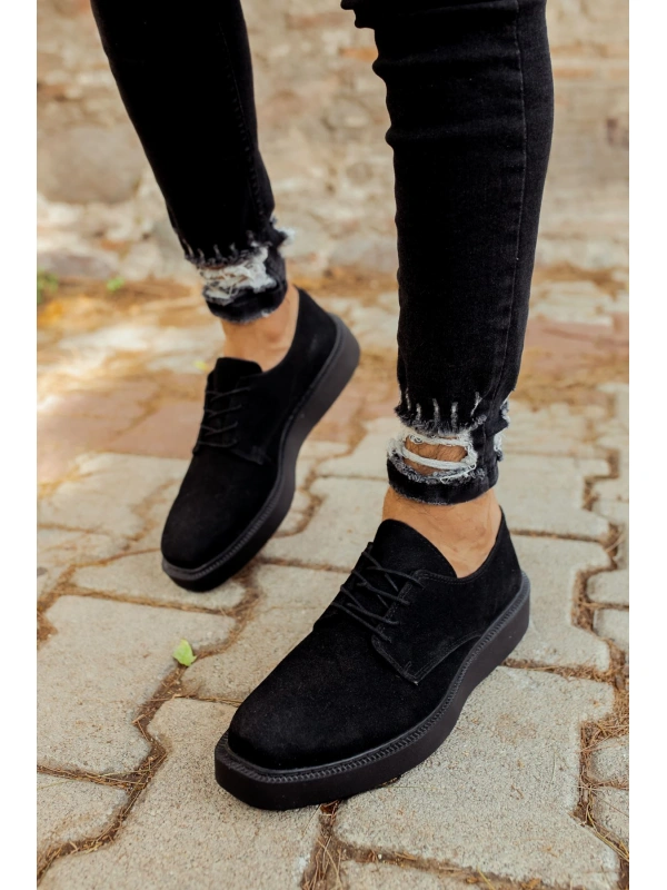 CH001 Süet Siyah Taban Erkek Ayakkabı SIYAH