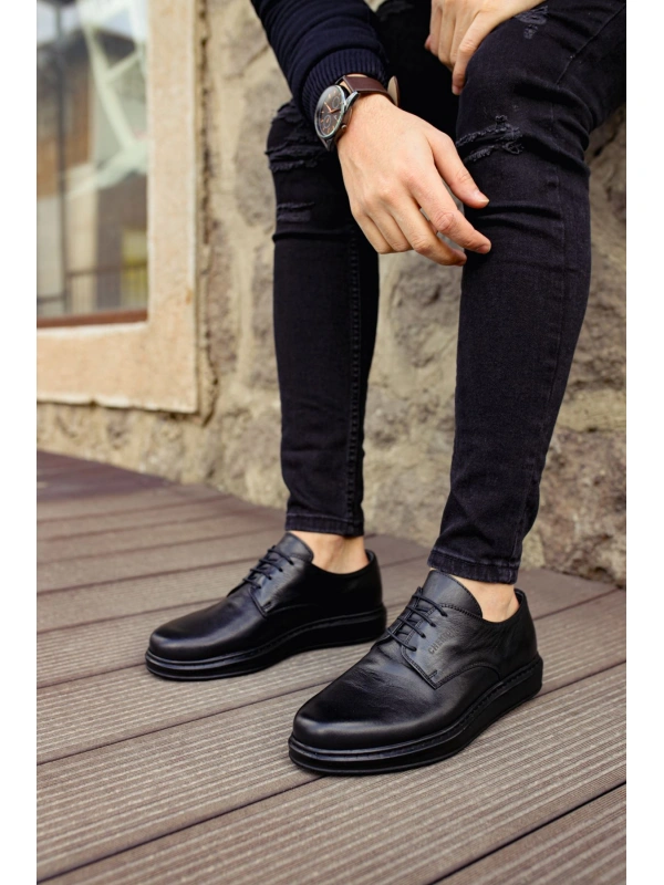 CH003 ST Hakiki Deri Erkek Ayakkabı SIYAH