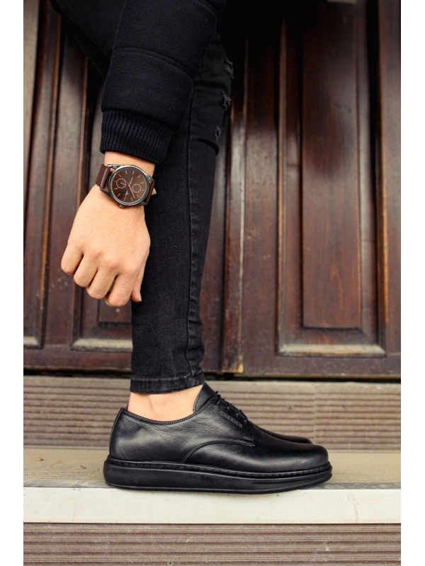CH003 ST Hakiki Deri Erkek Ayakkabı SIYAH