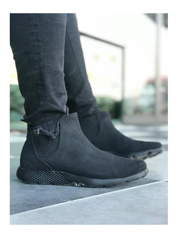 CH049 Süet ST  Erkek Bot SIYAH