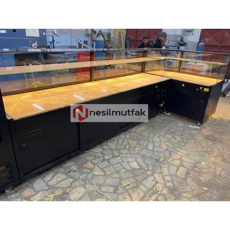 Baklava Tezgahı ve Pasta Dolabı Mavi Model