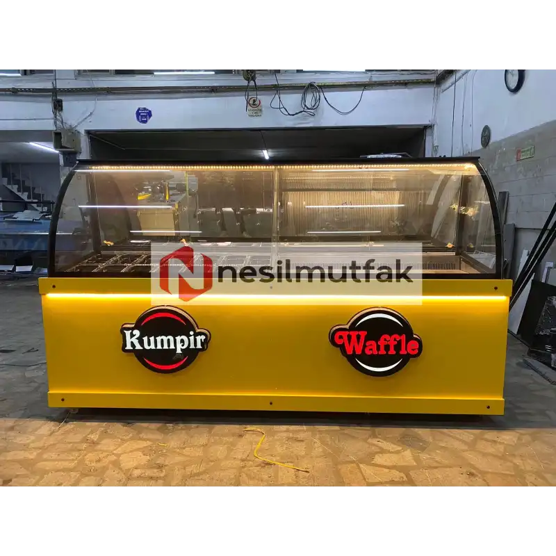 Kumpir ve Waffle Dolabı Sarı Model