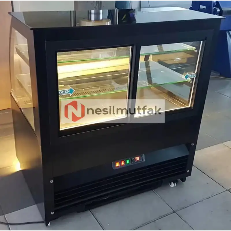 Pasta Tatlı Dolabı Siyah Model