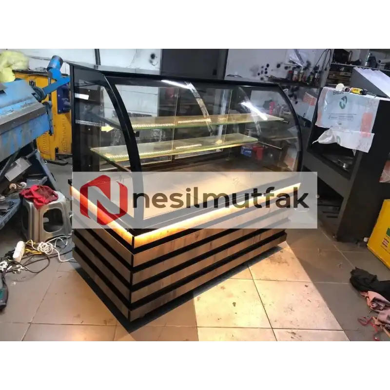 Pasta Teşhir Dolabı Ahşap Model