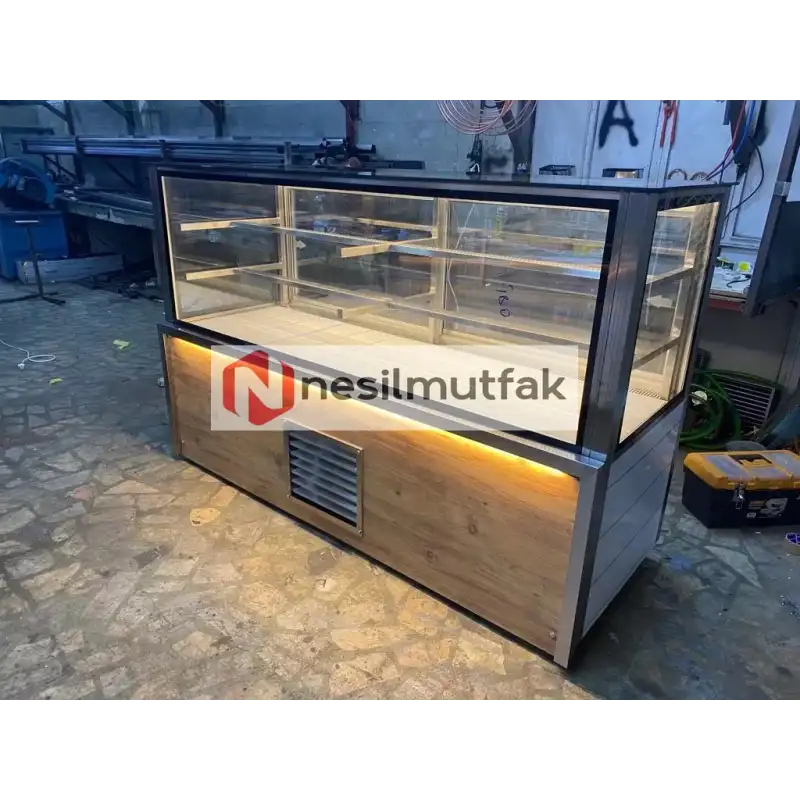 Pasta Teşhir Dolabı Ön Ahşap Modeli