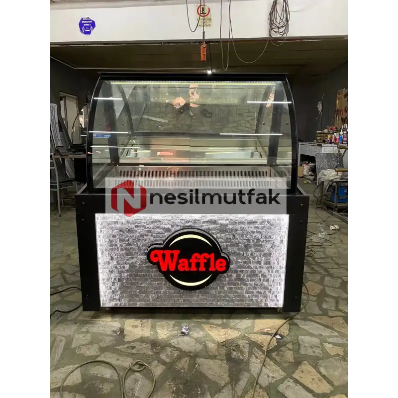Waffle Dolabı Önü Taş Dekorlu