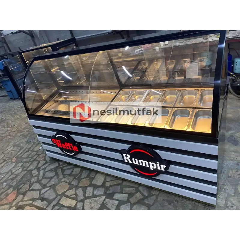 Waffle Kumpir Dolabı ve Pasta Dolabı