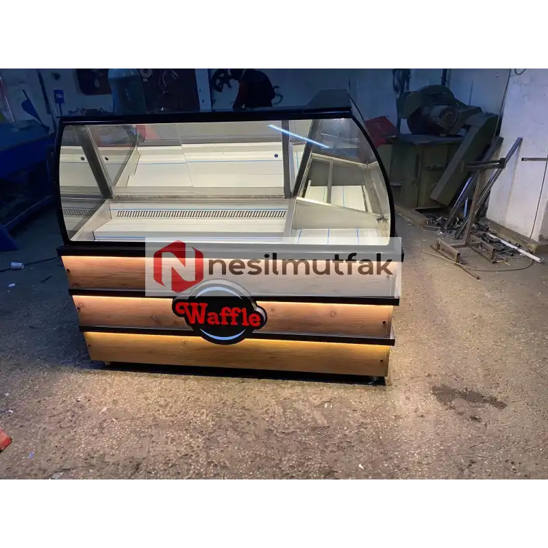Waffle ve Kumpir Dolabı Ahşap Model