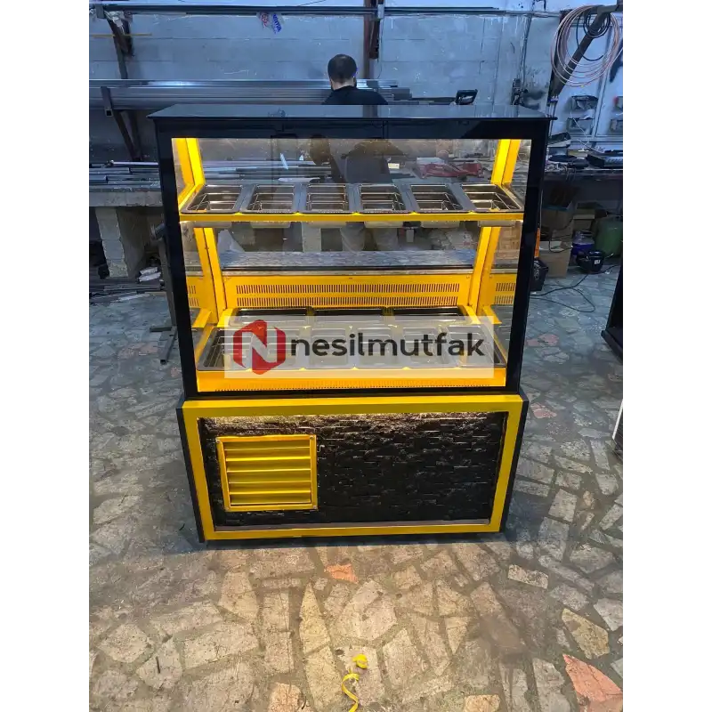 Waffle ve Kumpir Dolabı Sarı Model
