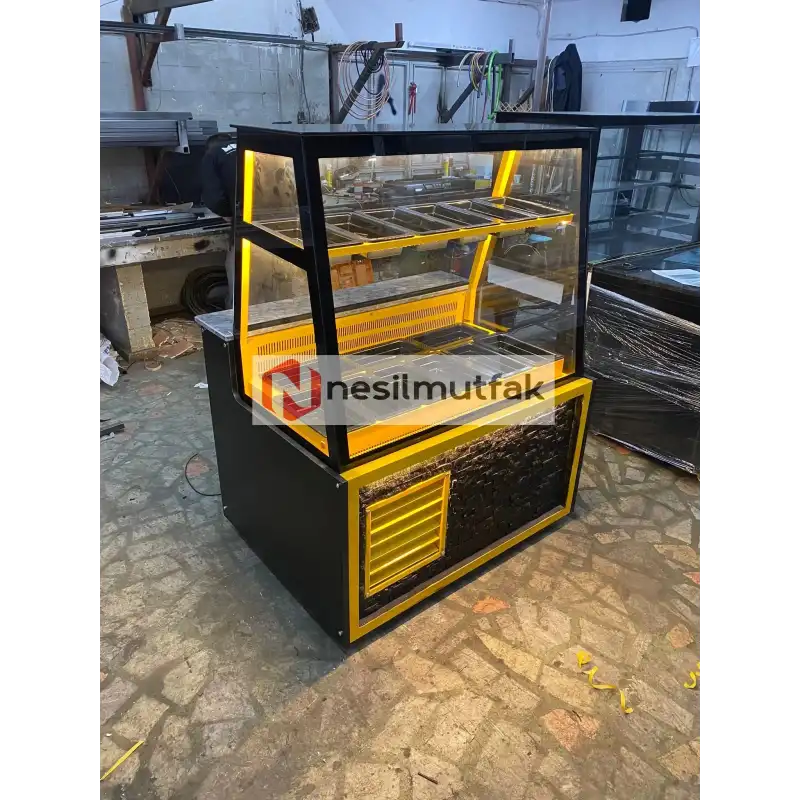 Waffle ve Kumpir Dolabı Sarı Model