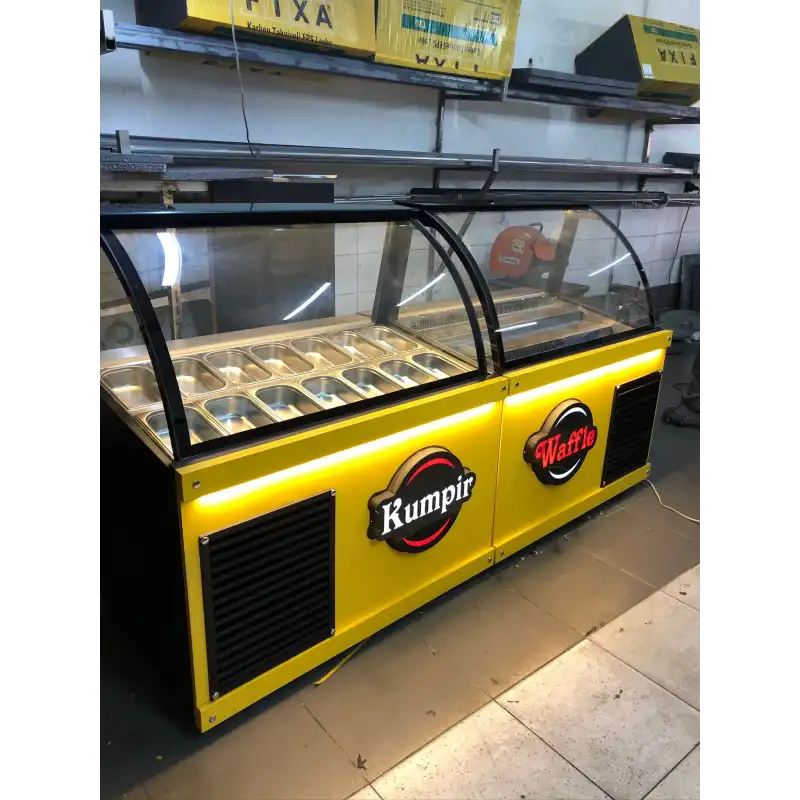 Waffle Kumpir Dolabı Bombe Camlı