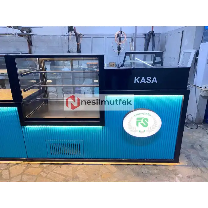 Baklava Tezgahı ve Pasta Dolabı Mavi Model