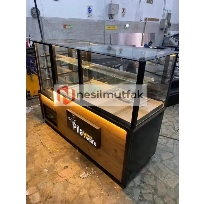 Benmari ve Pasta Tezgahı Seti Ahşap Model