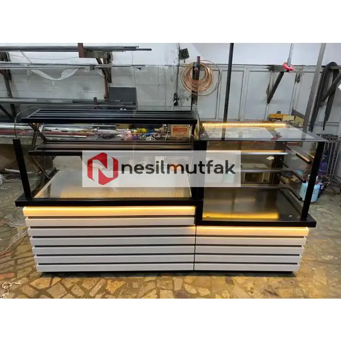 Böreklik Baklava Tezgahı ve Pasta Dolabı Beyaz Model