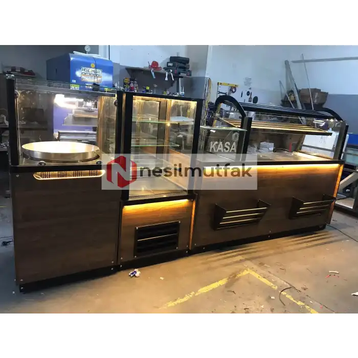 Böreklik Tezgahı ve Pasta Dolabı Ahşap Model