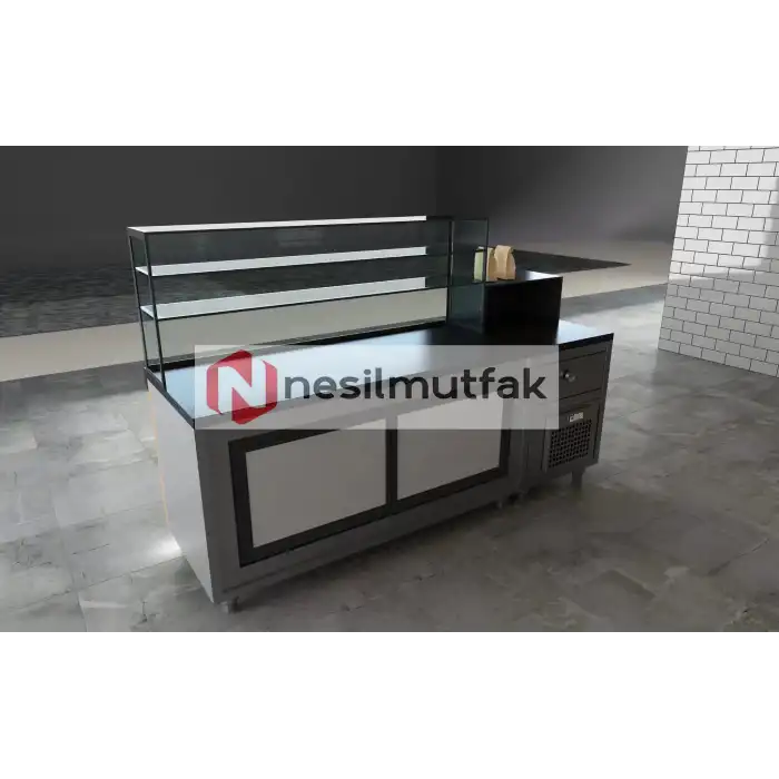 Böreklik ve Baklava Tezgahı Ön Ahşap Dekorlu