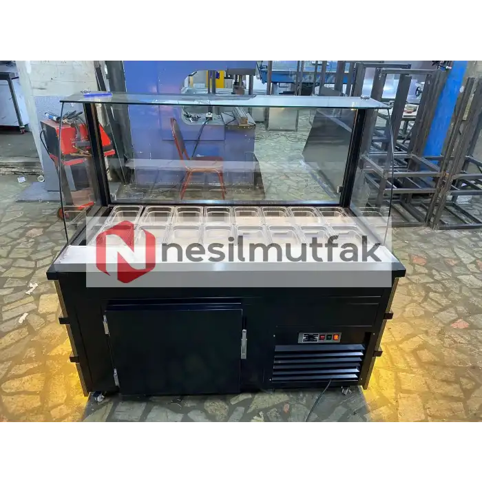 Kahvaltı ve Salatbar Dolabı Ahşap Model