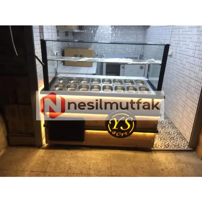 Kahvaltı ve Salatbar Dolabı Ahşap Model