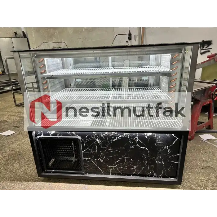Kebap Teşhir Dolabı Mermer Dekorlu