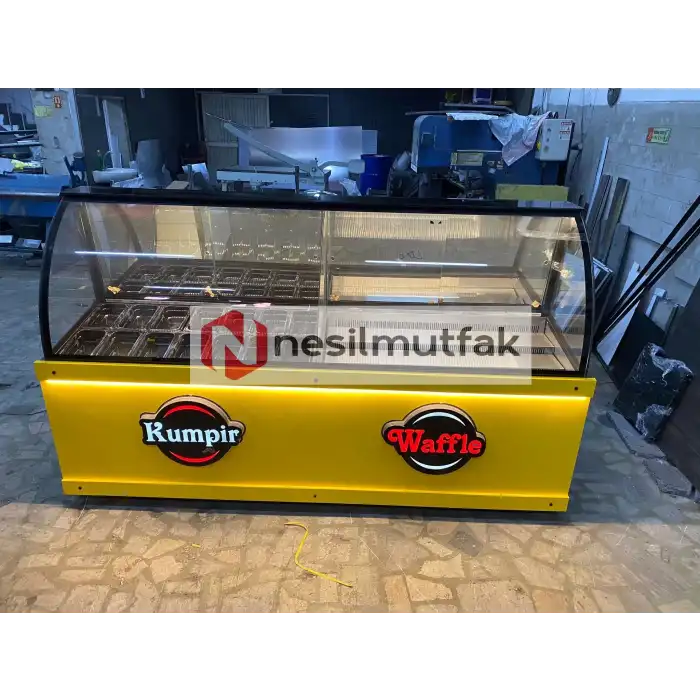 Kumpir ve Waffle Dolabı Sarı Model