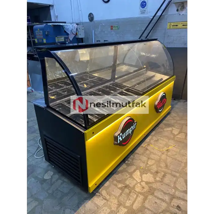 Kumpir ve Waffle Dolabı Sarı Model