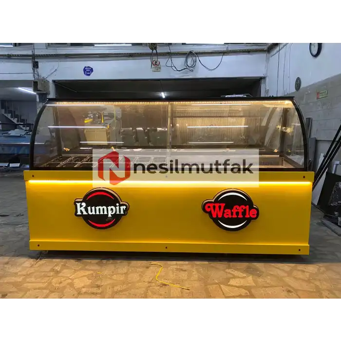 Kumpir ve Waffle Dolabı Sarı Model