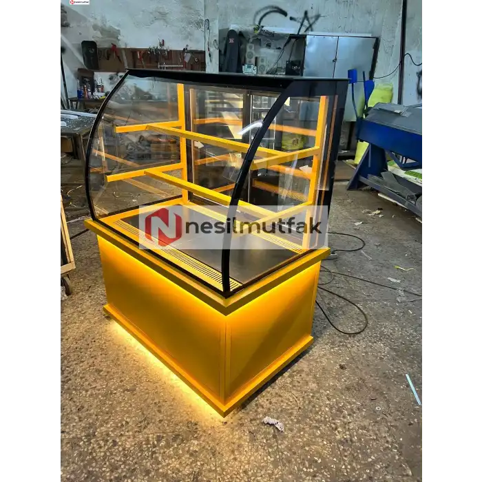 Pasta Dolabı Sarı Dekor Bombeli