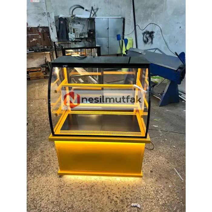 Pasta Dolabı Sarı Dekor Bombeli