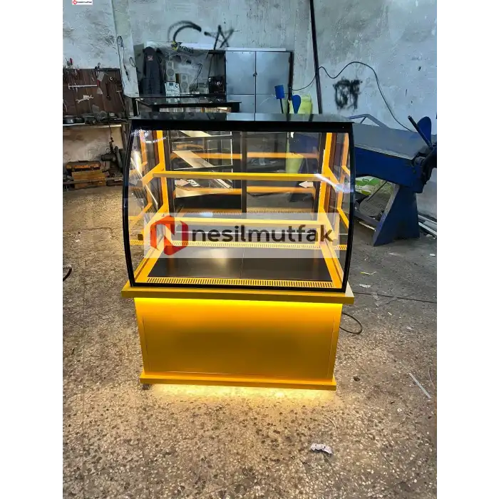 Pasta Dolabı Sarı Dekor Bombeli