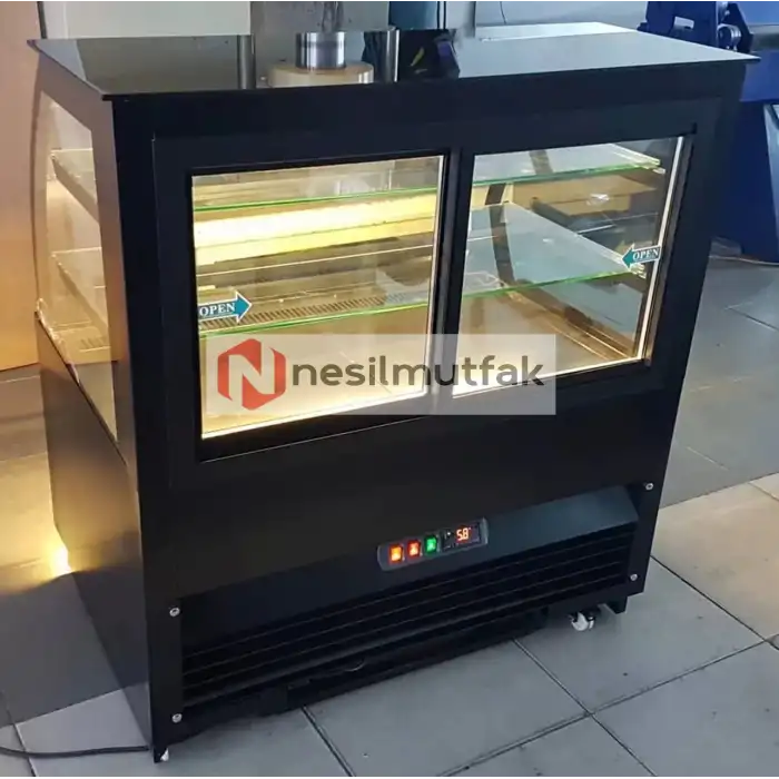 Pasta Tatlı Dolabı Siyah Model