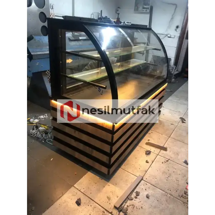 Pasta Teşhir Dolabı Ahşap Model