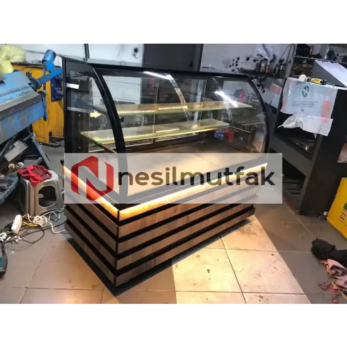 Pasta Teşhir Dolabı Ahşap Model