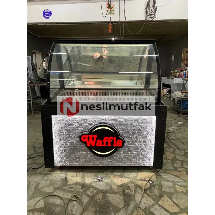 Waffle Dolabı Önü Taş Dekorlu