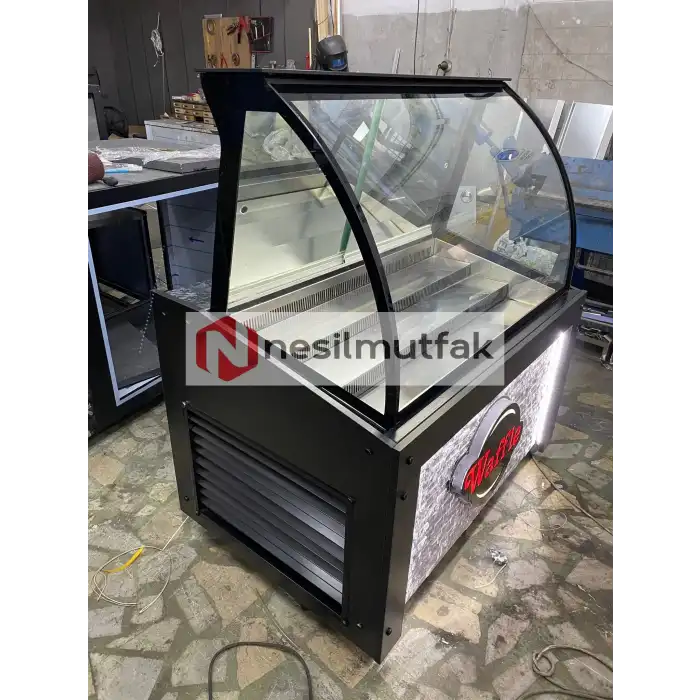 Waffle Dolabı Önü Taş Dekorlu