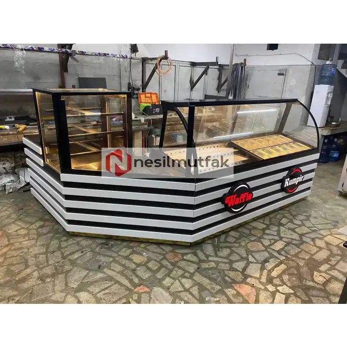 Waffle Kumpir Dolabı ve Pasta Dolabı