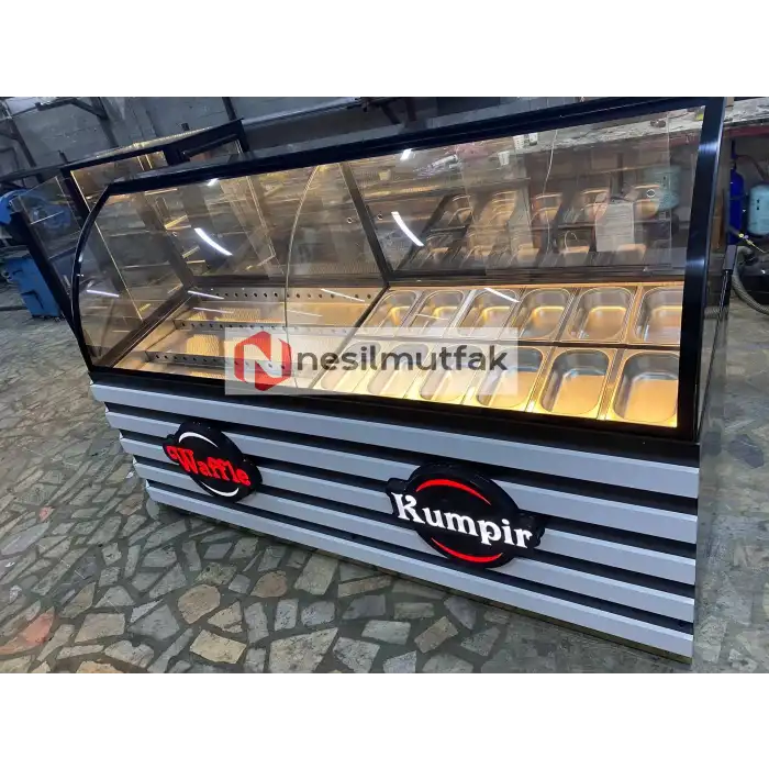 Waffle Kumpir Dolabı ve Pasta Dolabı