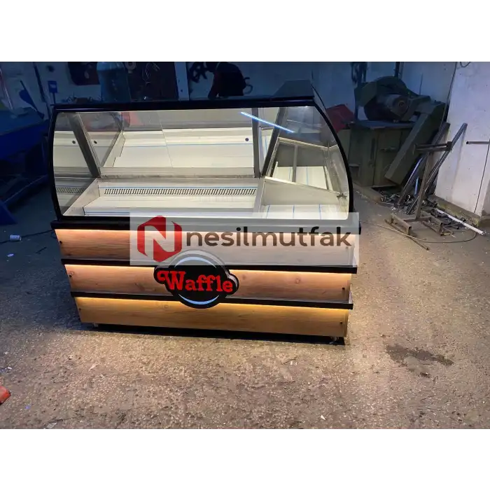 Waffle ve Kumpir Dolabı Ahşap Model