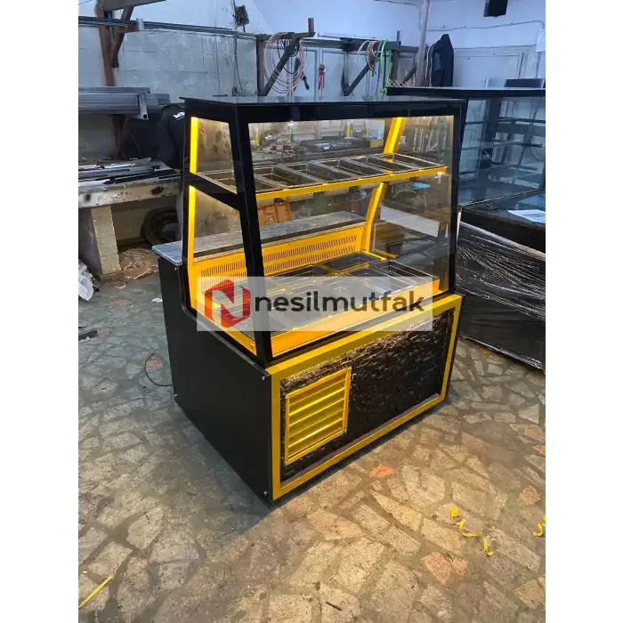 Waffle ve Kumpir Dolabı Sarı Model