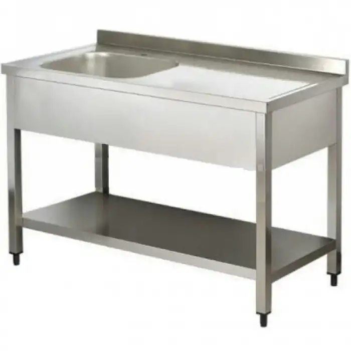 Eyveli, Taban Raflı Paslanmaz Mutfak Çalışma Tezgahı