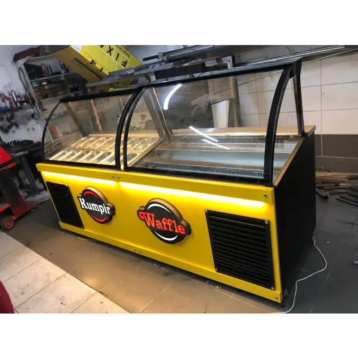 WAFFLE KUMBİR DOLABI BOMBE CAMLI