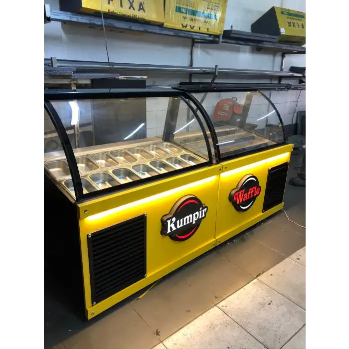 WAFFLE KUMBİR DOLABI BOMBE CAMLI