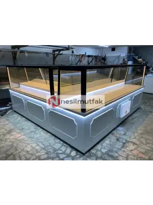 Baklava ve Lokum Tezgahı Beyaz Model