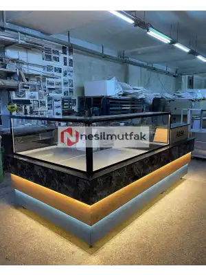 Börek Baklava Tezgahı Ahşap Dekorlu