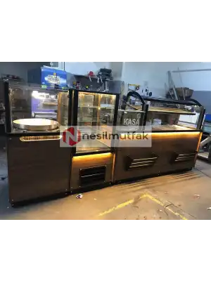 Böreklik Tezgahı ve Pasta Dolabı Ahşap Model