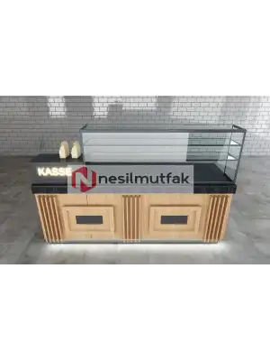 Böreklik ve Baklava Tezgahı Ön Ahşap Dekorlu