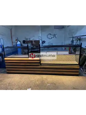 Böreklik ve Ekmeklik Tezgahı Ahşap Dekorlu